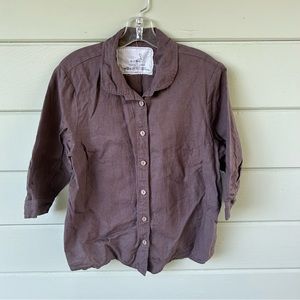 Not Perfect Linen LILLE collar linen shirt with 3/4 sleeves